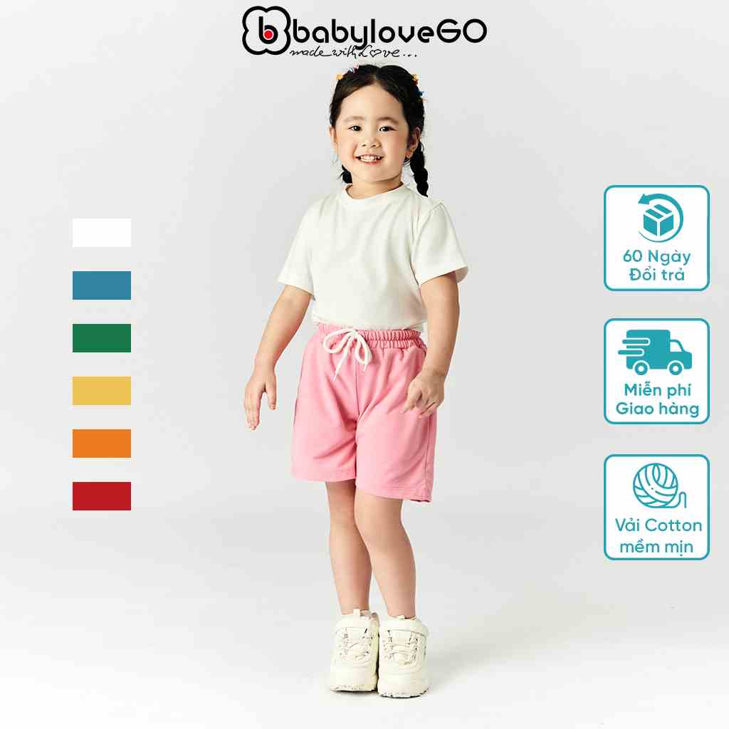 Quần đùi bé trai bé gái BabyloveGO quần short thun cho bé QT004