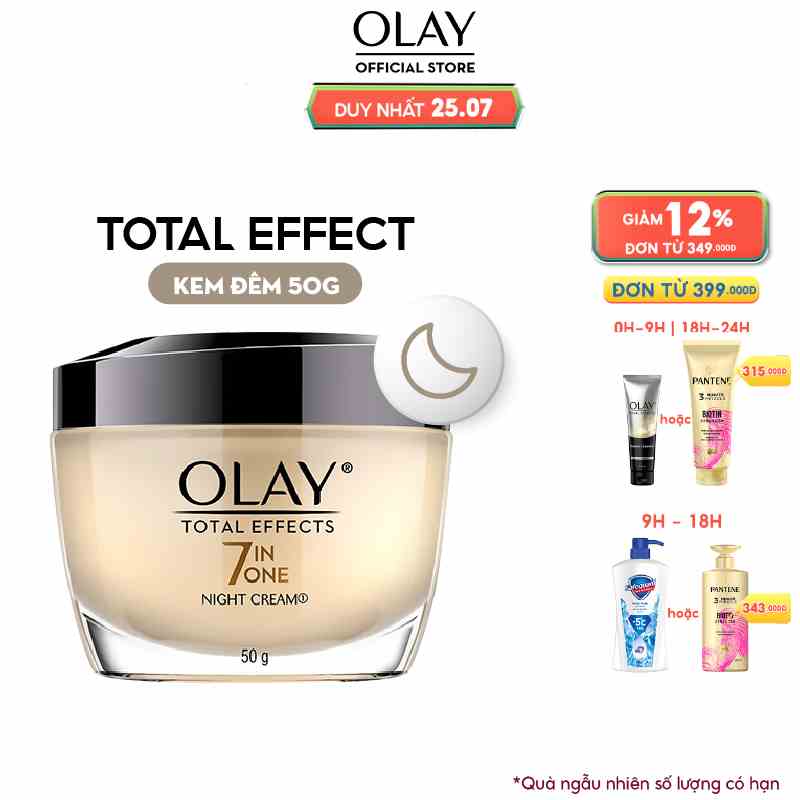 Kem Dưỡng Ban Đêm Phục Hồi & Ngăn Ngừa 7 Dấu Hiệu Lão Hóa OLAY TOTAL EFFECTS 50G