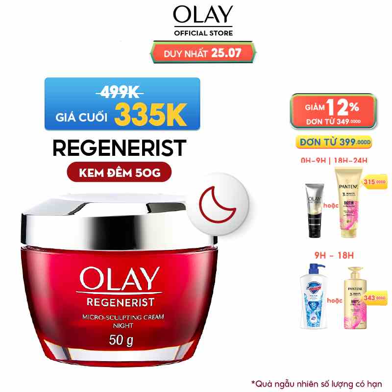 Kem Dưỡng Ẩm Ban Đêm Căng Mướt, Sáng Khỏe & Ngừa Lão Hóa OLAY REGENERIST 50G