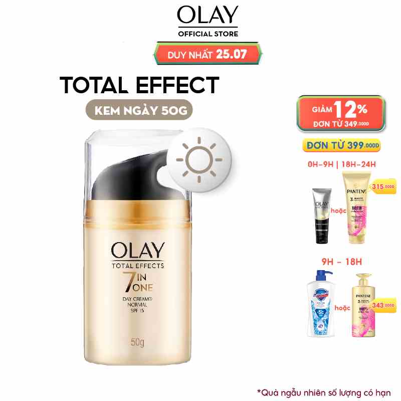 Kem Dưỡng Ban Ngày Phục Hồi & Ngăn Ngừa 7 Dấu Hiệu Lão Hóa SPF 15 OLAY TOTAL EFFECTS 50G