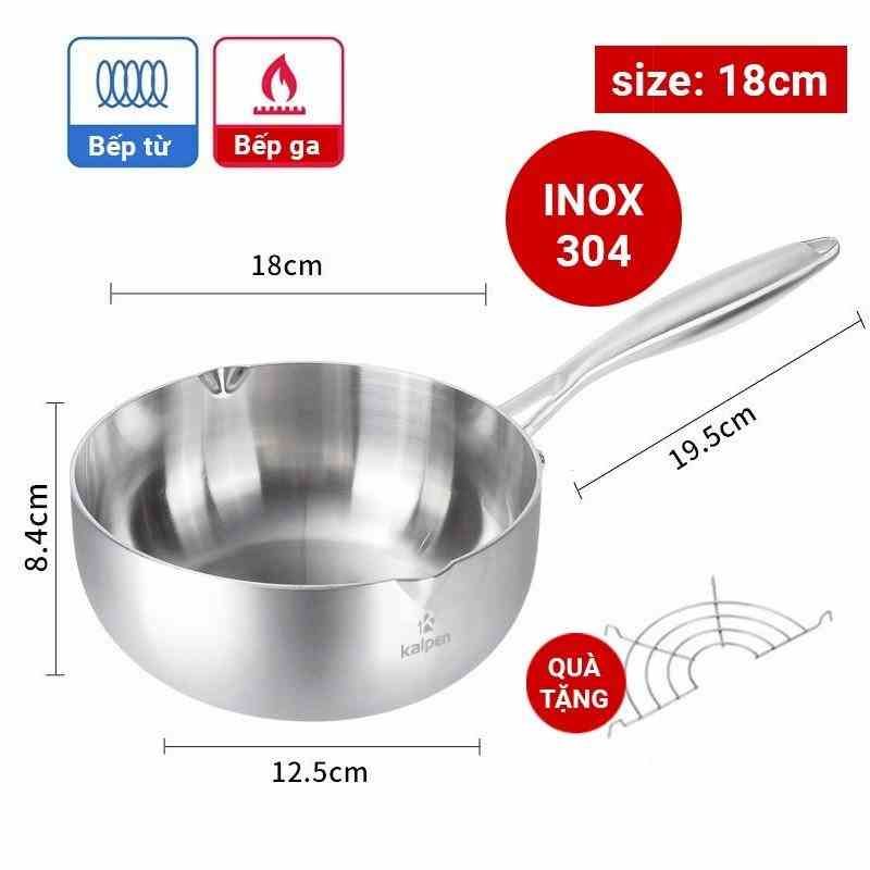 [Mã BMLTB200 giảm đến 100K đơn 499K] Chảo inox 5 lớp liền khối dùng trên bếp từ Leger Kalpen