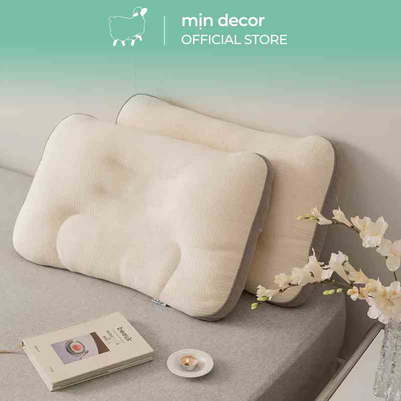 Gối Massage Therapy 2.0 thiết kế chuẩn công thái học hỗ trợ cổ vai gáy kích thước 50x70cm Mịn Decor