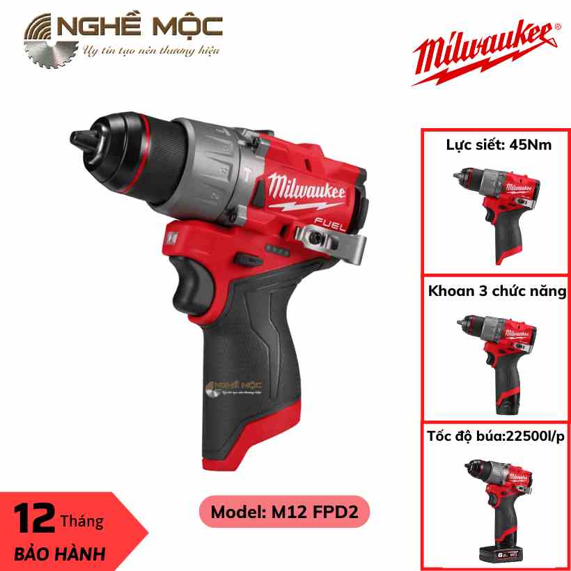 Máy khoan động lực MILWAUKEE M12 FPD2 Gen 3 (3504)