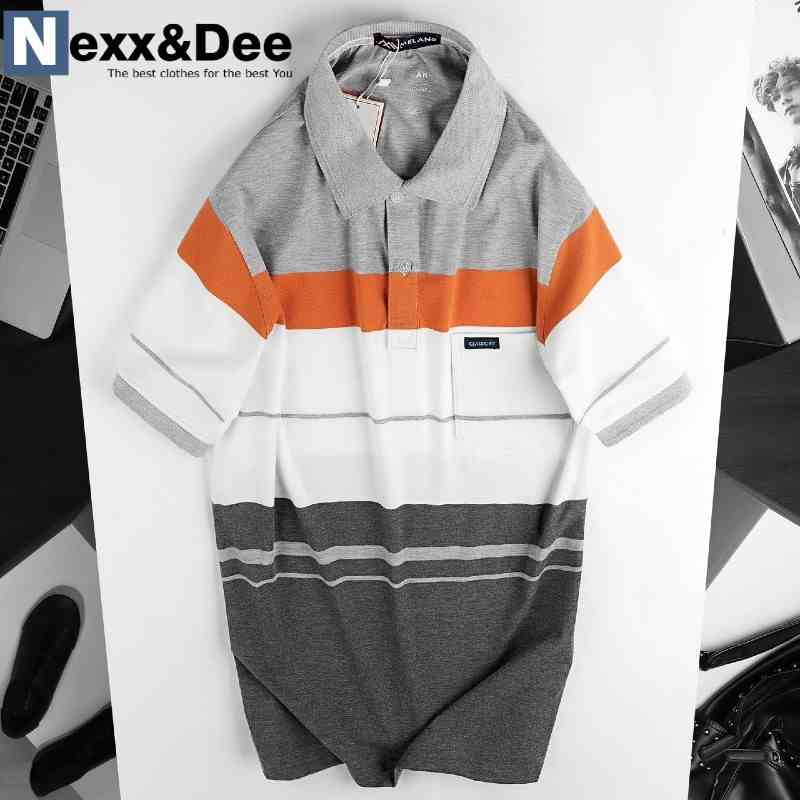 Áo thun POLO nam sọc ngang cá sấu có cổ bẻ trung niên big size 3xl Nexx&Dee SN29