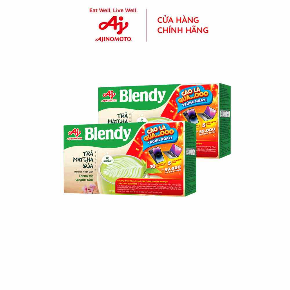 [BAO BÌ TRÚNG THƯỞNG] Combo 2 hộp Trà matcha sữa Blendy (160g/ hộp)