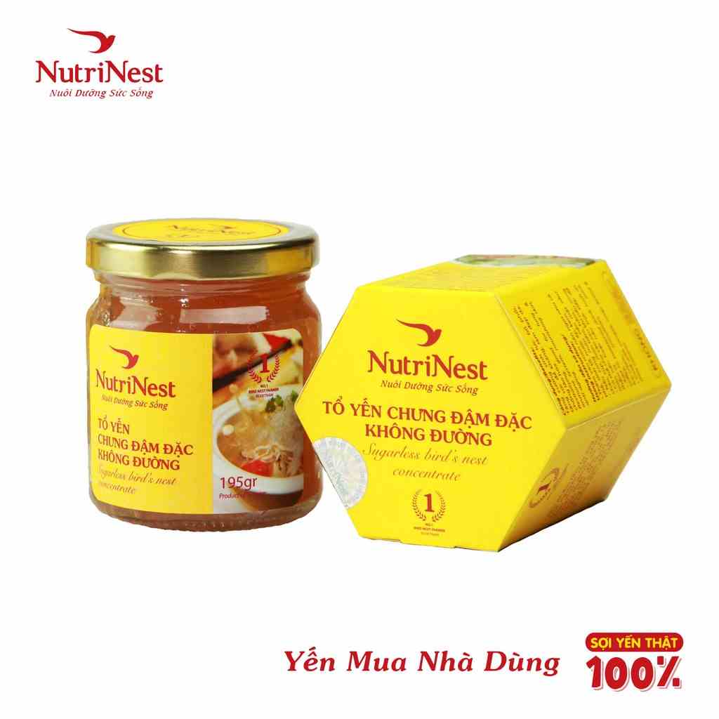 Nguyên Liệu Nấu Ăn Yến Sào Chưng Đậm Đặc Không Đường - NUTRINEST - 190gr