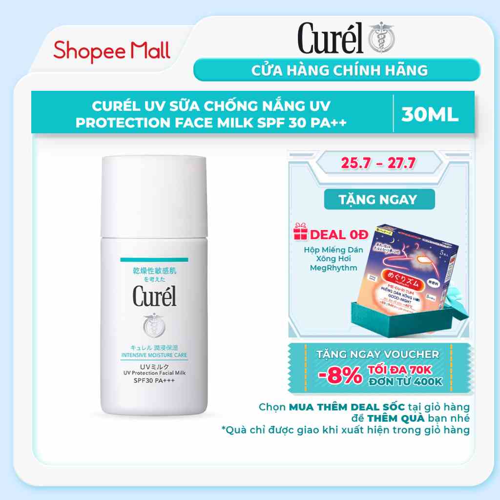 Sữa Chống Nắng Curel UV Protection Face Milk SPF 30 PA++ 30ml