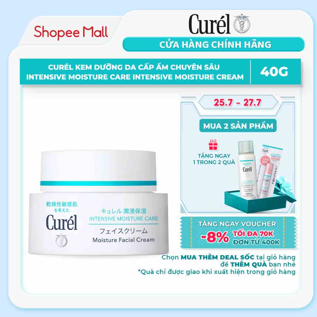 Kem Dưỡng Da Cấp Ẩm Chuyên Sâu Curel Intensive Moisture Care Intensive Moisture Cream 40g