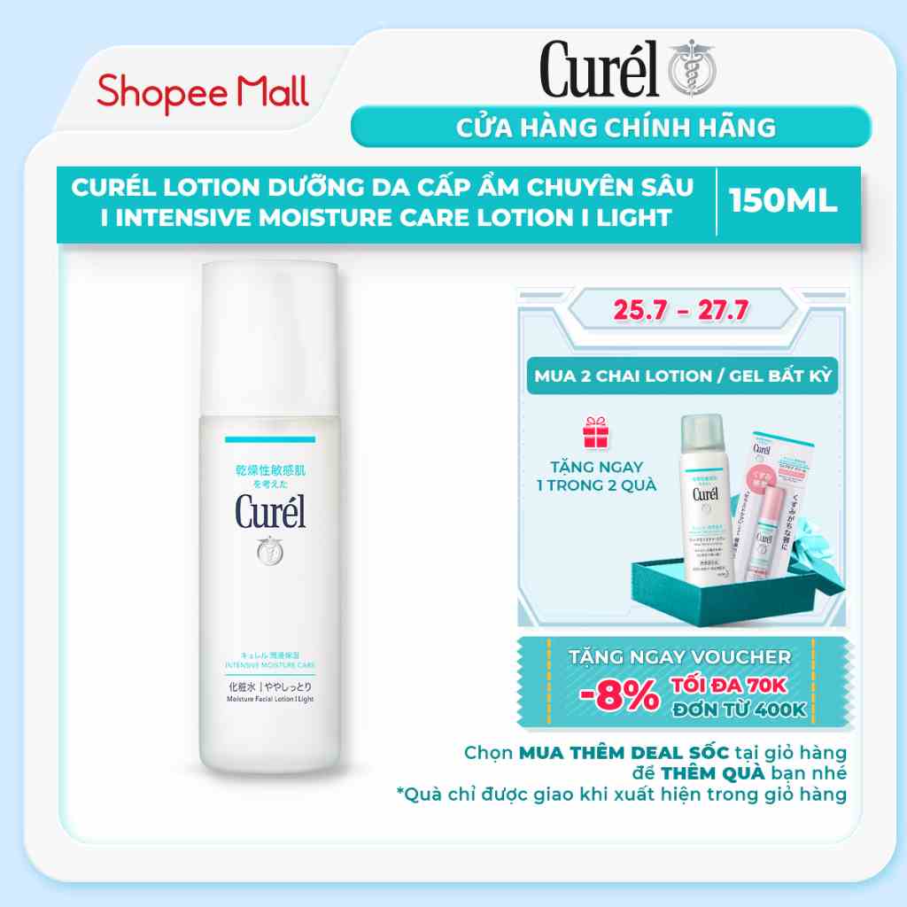 Lotion Dưỡng Da Cấp Ẩm Chuyên Sâu I Curel Intensive Moisture Care Lotion I Light 150ml