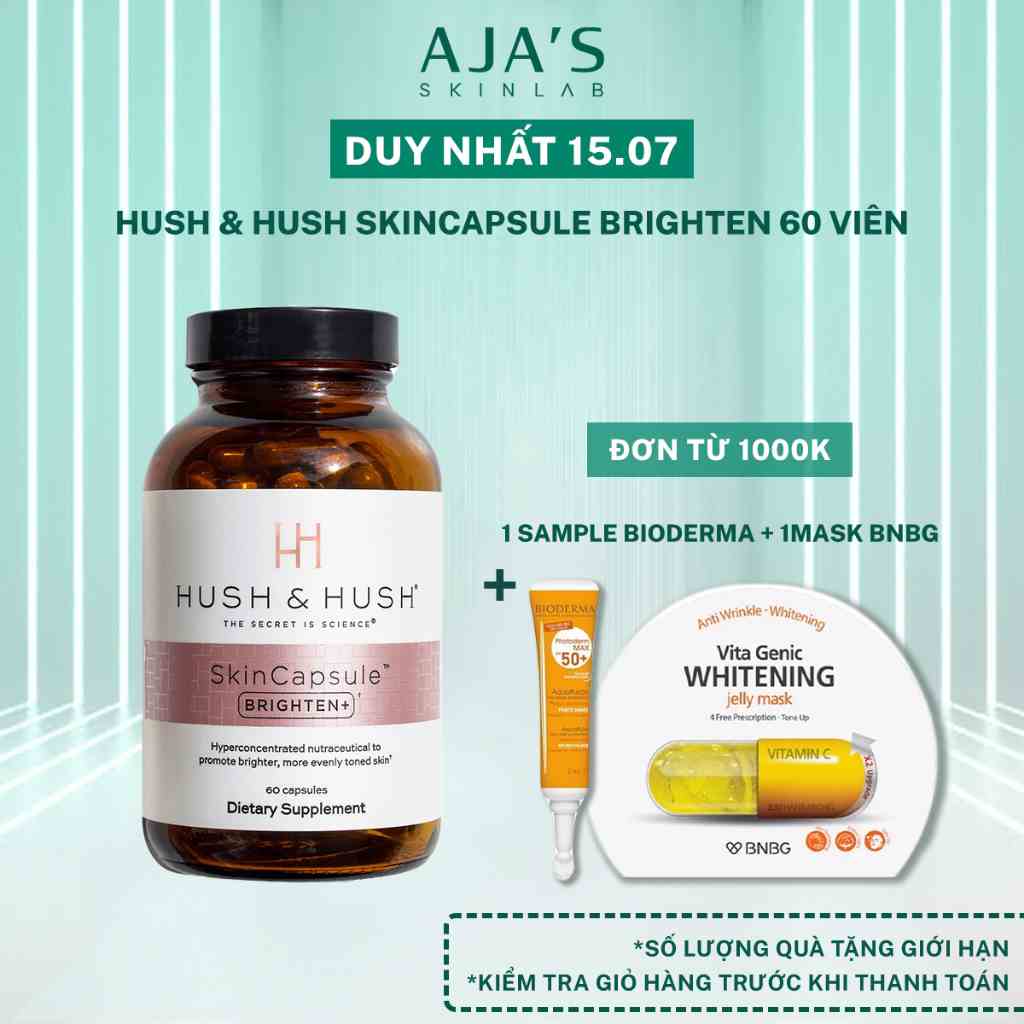 Viên uống trắng da giảm nám Image Skincare Hush & Hush Skincapsule Brighten+ 60 viên - Ajaskinlab