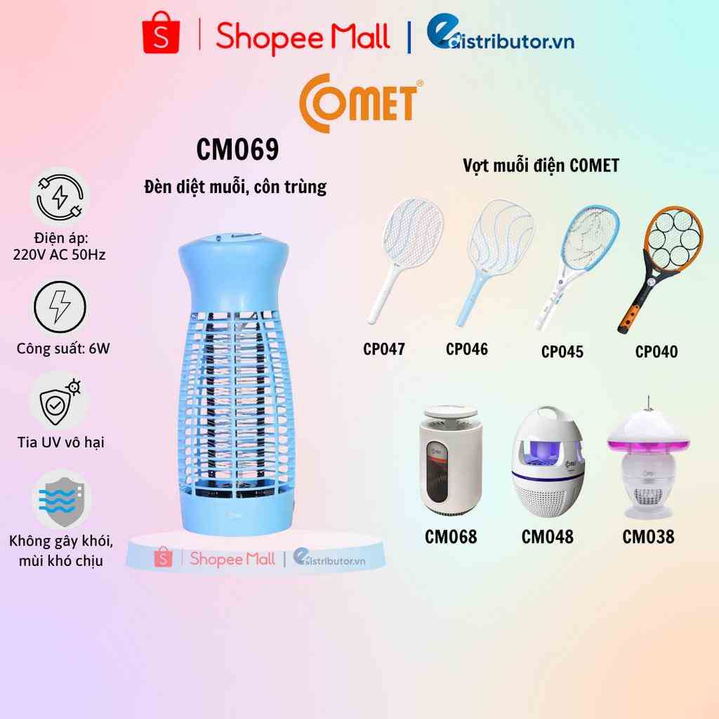 Đèn diệt muỗi CM069/68/48/38 - Vợt muỗi điện CP047/46/45/40 COMET - Hàng chính hãng