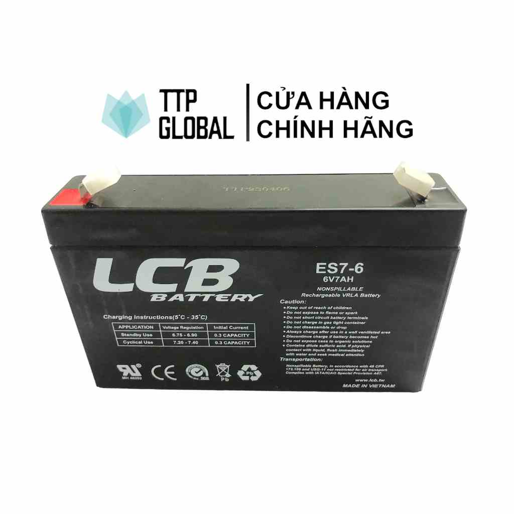 Ắc quy 6V 7Ah thương hiệu LCB acquy xe điện trẻ em, quạt tích điện,UPS, hệ thống báo cháy, hệ thống an ninh, cân điện tử