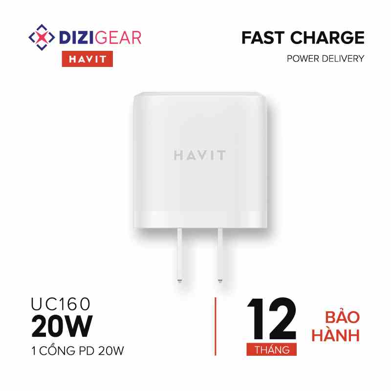 Cốc Sạc Nhanh HAVIT UC160, Cổng Type C Power Delivery 20W - Hàng Chính Hãng