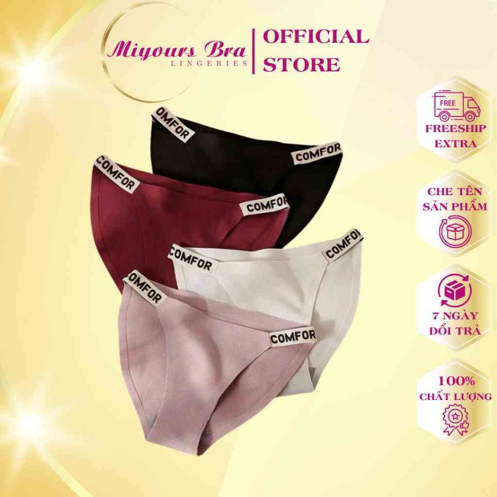 Quần lót Miyours Fashion & More QL600, quần cotton gân tăm cạp dây comfort kháng khuẩn cao cấp