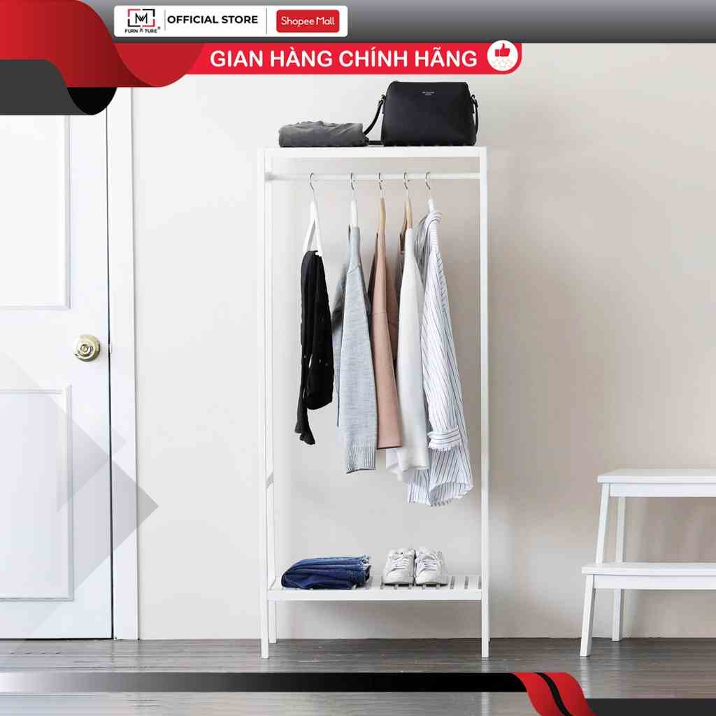 Tủ treo quần áo đa năng lắp ráp Shelf Hanger màu trắng thương hiệu MW FURNITURE - Nội thất căn hộ