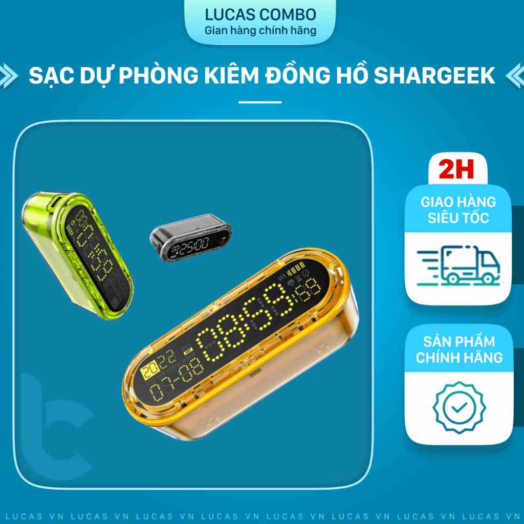 Sạc Dự Phòng Kiêm Đồng Hồ Shargeek Capsule Gravity 5000mAh - Hàng Chính Hãng