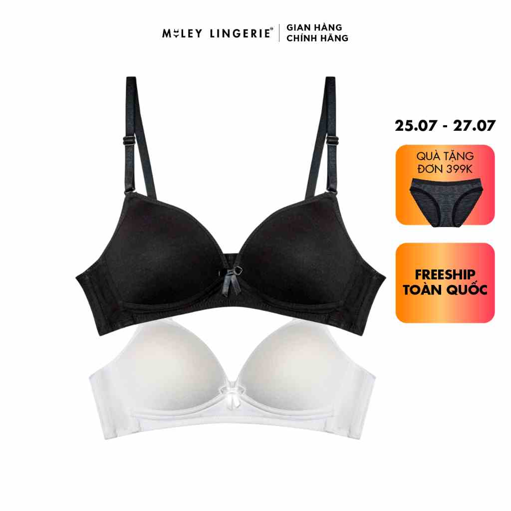 [Mã BMLTA35 giảm đến 35K đơn 99K] Set 2 Áo Ngực Nữ Cotton Không Gọng Miley Lingerie BRW01015-02115