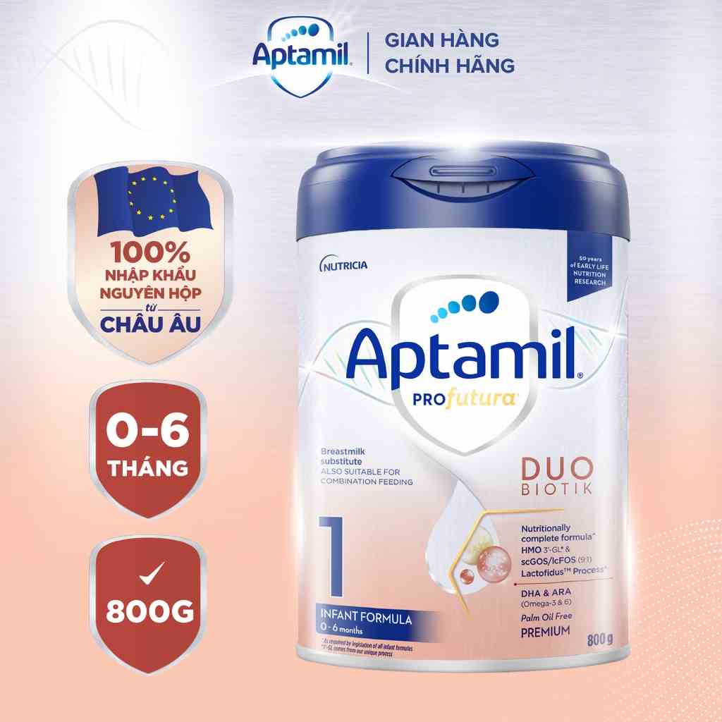 Sữa công thức Aptamil Profutura Duobiotik 1 cho bé 0-6 tháng tuổi (800g)