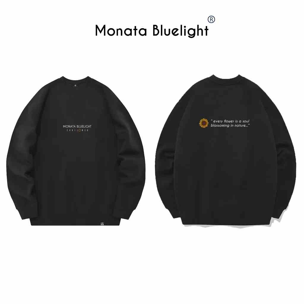 [Mua 2 giảm 7%] MONATA BLUELIGHT Basic Sunflower - Áo Sweater nỉ bông