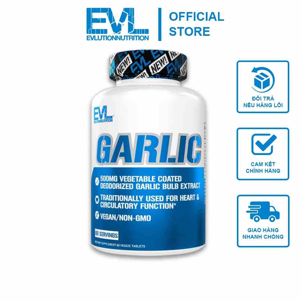 [Mã BMLTA35 giảm đến 35K đơn 99K] Evlution EVL Garlic Viên Dầu Tỏi Tăng Sức Đề Kháng, Giảm Bệnh Vặt Từ Mỹ