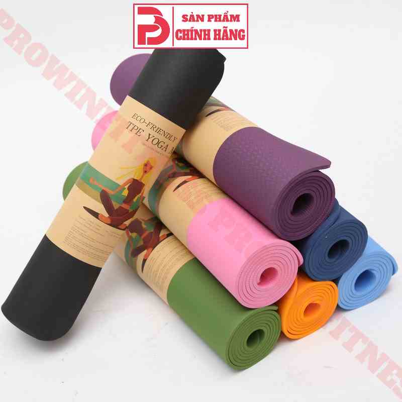 Thảm định tuyến cao cấp tập Yoga, gym, thể dục thể thao, chất liệu cao su non độ day 0.8cm Prowin fitness