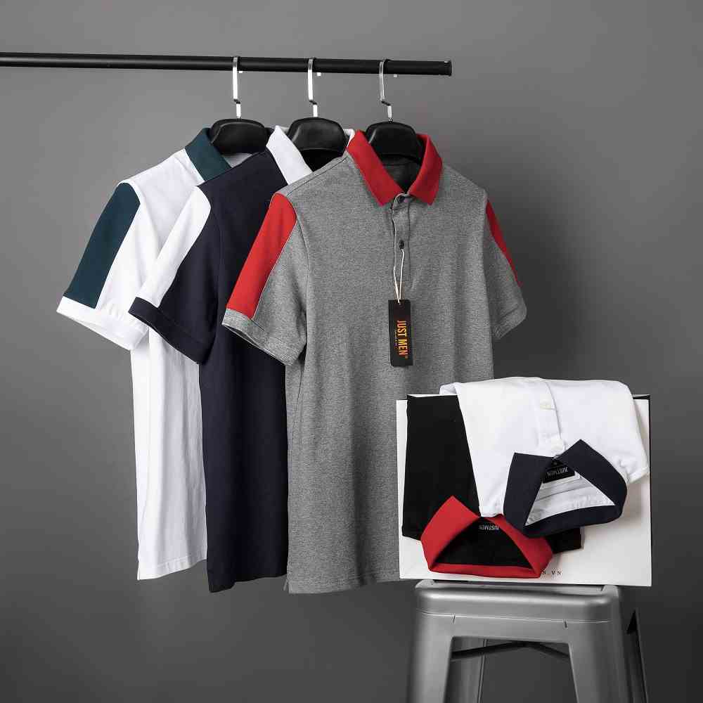 [Mã BMLTA35 giảm đến 35K đơn 99K] Áo Polo Nam Có Cổ Just Men Vải Cá Sấu Cotton 230001