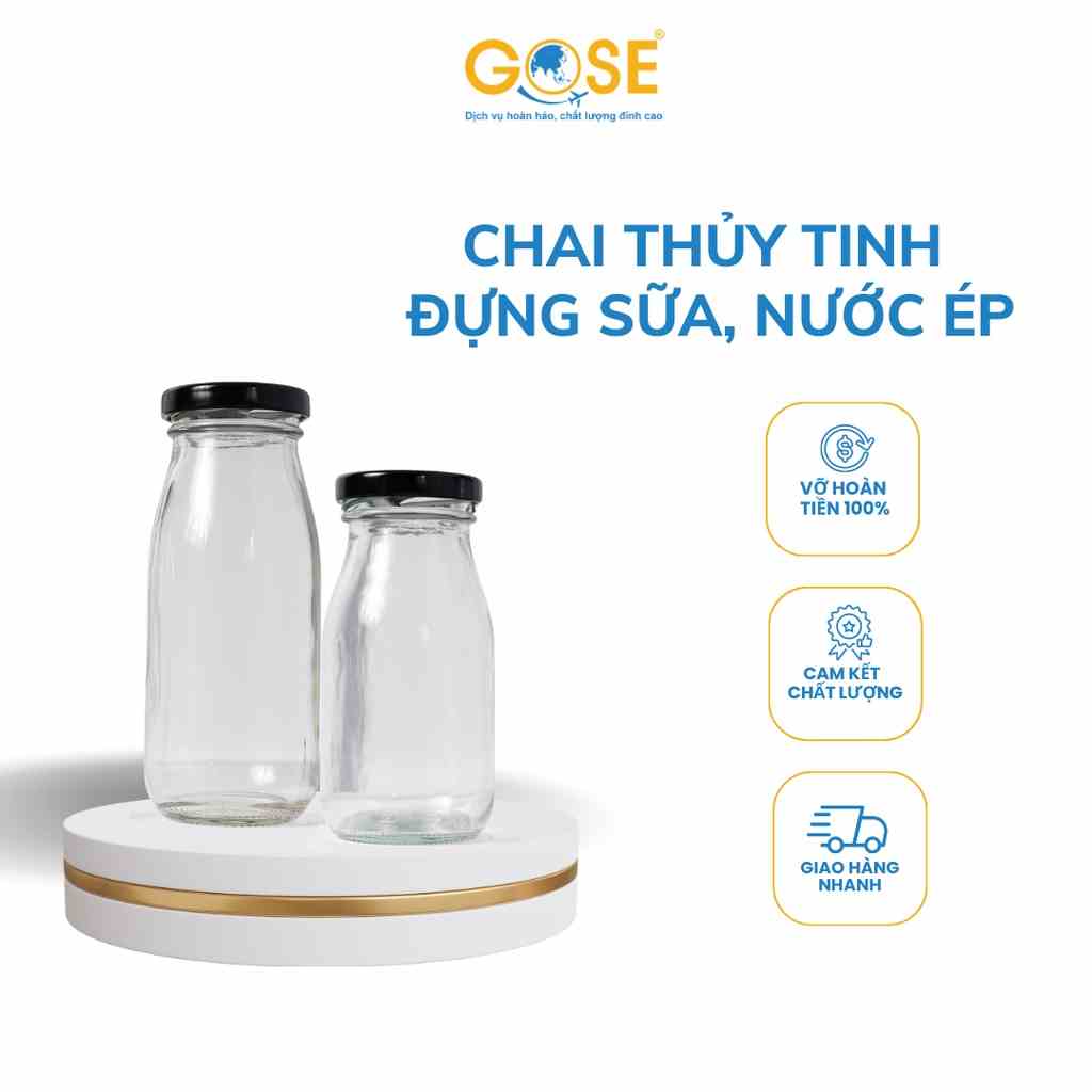 [Mã BMLTB35 giảm đến 35K đơn 99K] Lọ thủy tinh đựng sữa GOSE chai đựng nước ép sinh tố đồ uống handmade đủ kích cỡ