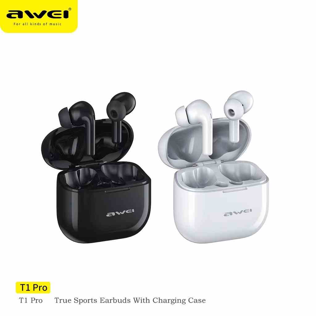 Tai nghe nhét tai AWEI T1 Pro kết nối bluetooth 5.3 IPX6 chống thấm nước kèm mic điều khiển cảm ứng chuyên dụng