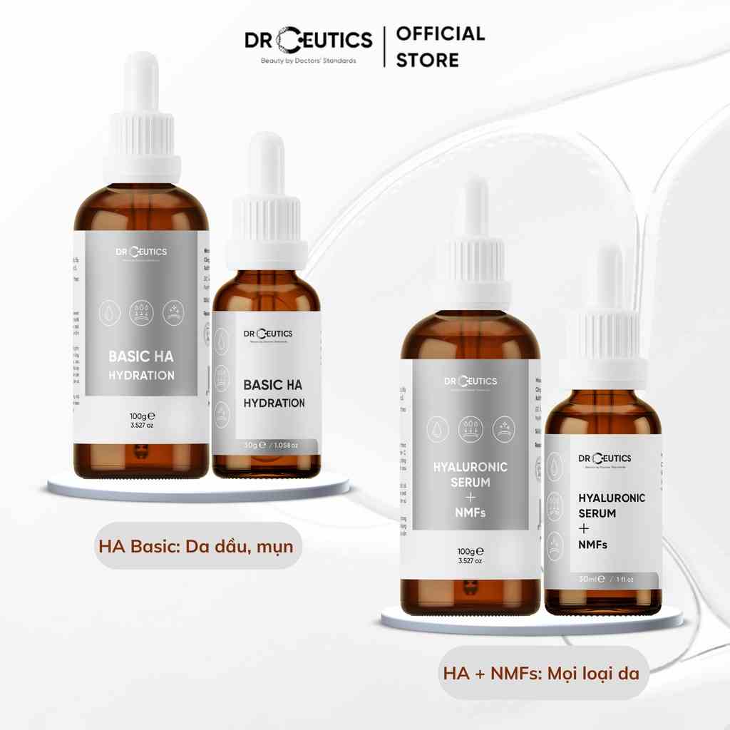 DRCEUTICS Tinh Chất Hyaluronic Acid (HA) Cấp Ẩm Và Căng Bóng Da (30g 100g)