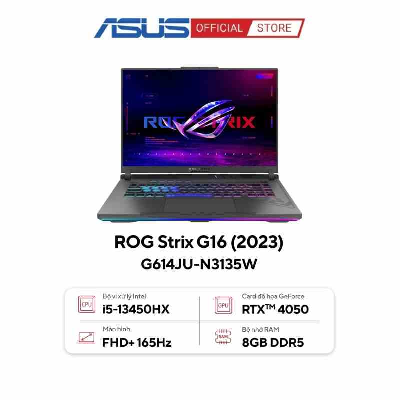 [Mã BMLTB35 giảm đến 35K đơn 99K] Laptop Asus ROG Strix G16 G614JU-N3135W (Intel® Core™ i5-13450HX | RTX 4050 6GB)