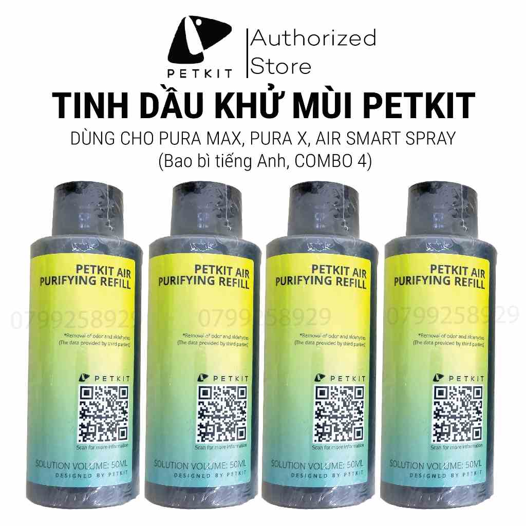 [Combo 4] Tinh Dầu Dùng Cho Máy Vệ Sinh Tự Động Cho Mèo Petkit Pura X, Pura Max