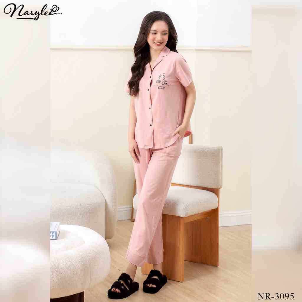 Bộ pyjama mặc nhà áo cộc quần dài chất cotton cao cấp NARYLEE NR-3095