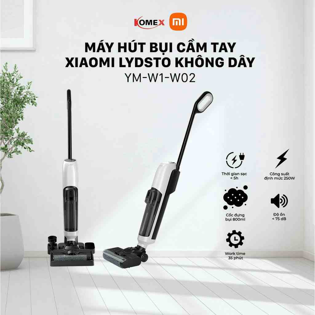 Máy hút bụi cầm tay Xiaomi Lydsto YM W1 Không dây, hút bụi ướt và khô, Lực hút mạnh, Đầu hút xoay 180 độ