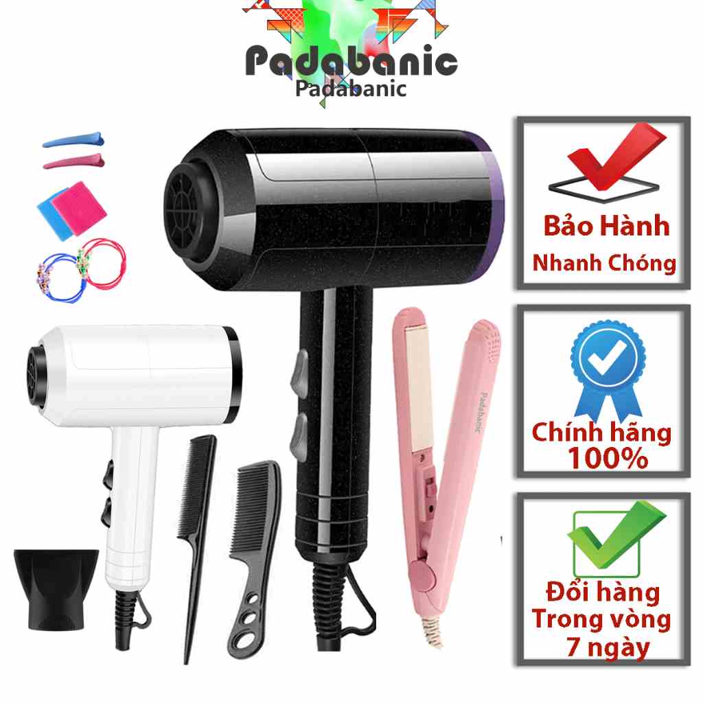 Máy Sấy Tóc Padabanic 2857 Phát Sáng Xanh Hai Chiều Nóng Lạnh  Sấy Nhanh Khô Tặng Kèm Đầu Sấy Tạo Kiểu Chuyên Nghiệp