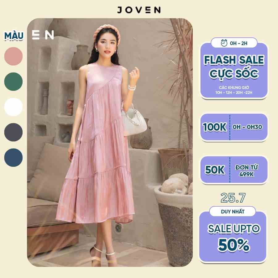 Đầm maxi vặn thừng ORGANZA óng ánh Joven