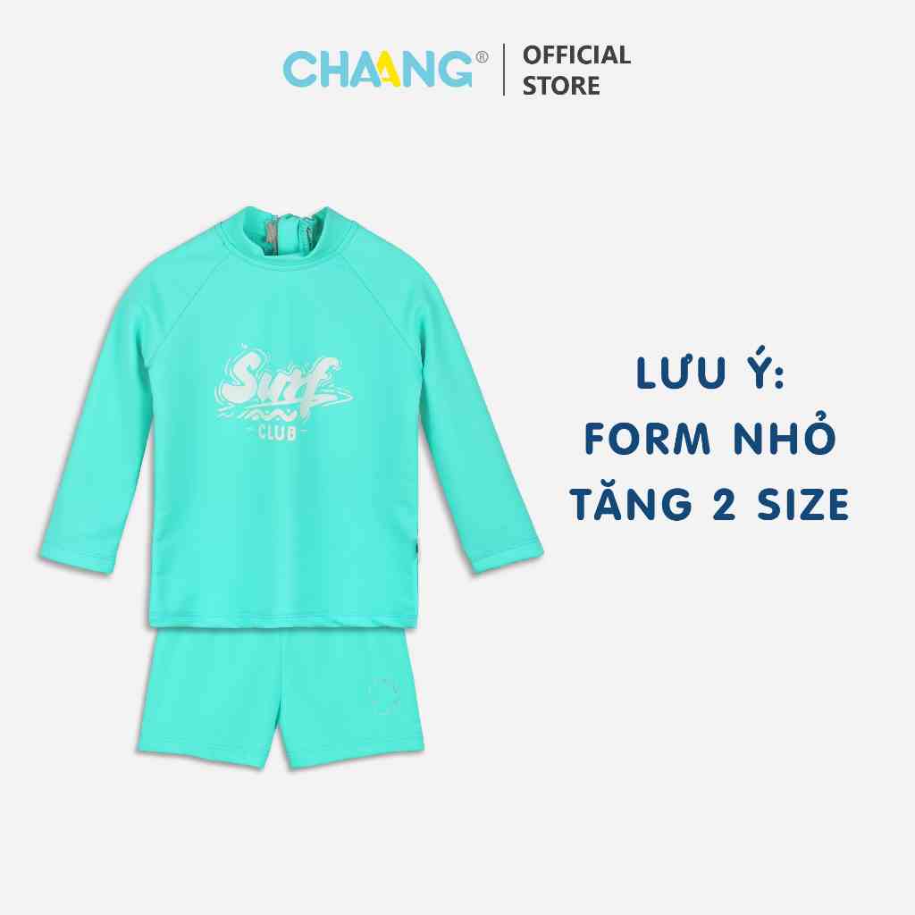 [CHAANG-FORM NHỎ MẸ TĂNG 2 SIZE] Bộ bơi khóa sau dài tay Pool xanh