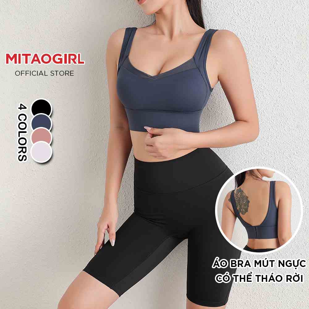 Áo bra tập gym yoga nữ MITAOGIRL móc cài sau thể thao chất thun poly co giãn nâng đỡ vòng một