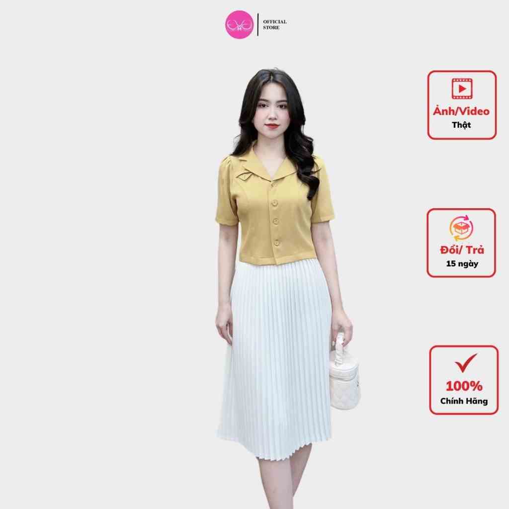 [Mã BMLTB200 giảm đến 100K đơn 499K] Áo kí giả chân váy xếp ly cao cấp Evalover