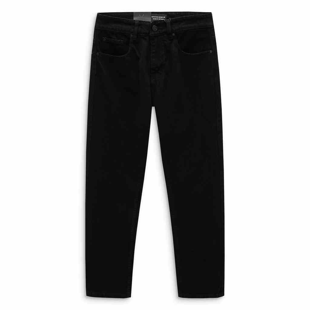 Quần jeans dài nam màu đen suông Heboz 016 chất vải denim cao cấp co giãn nhẹ - 00001506