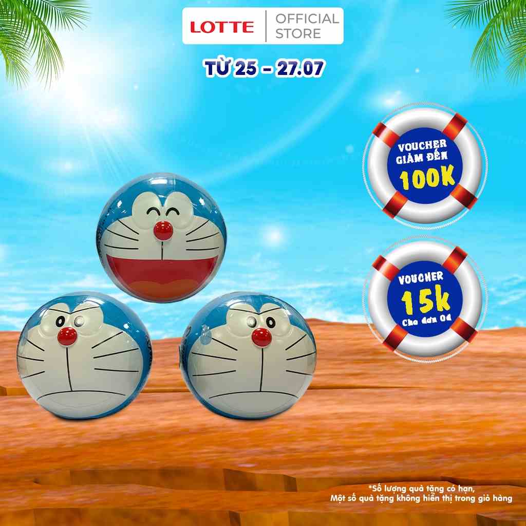 [Mã BMLTB35 giảm đến 35K đơn 99K] Combo 3 Bóng Lotte Doraemon - Kẹo gum hương cam 3g/hũ ( Mẫu Ngẫu Nhiên)