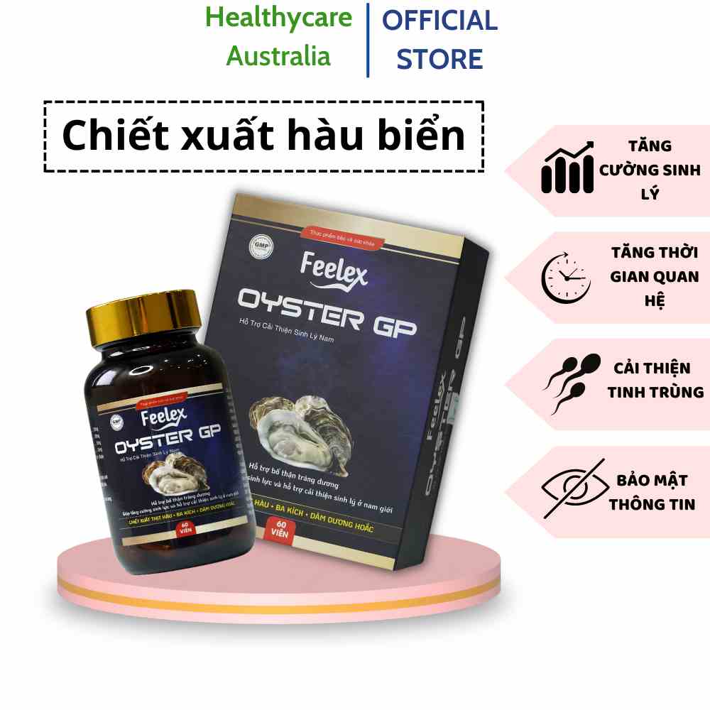 Tinh chất hàu biển cao cấp Feelex Oyster GP tăng cường sinh lý nam giới hộp 60 viên