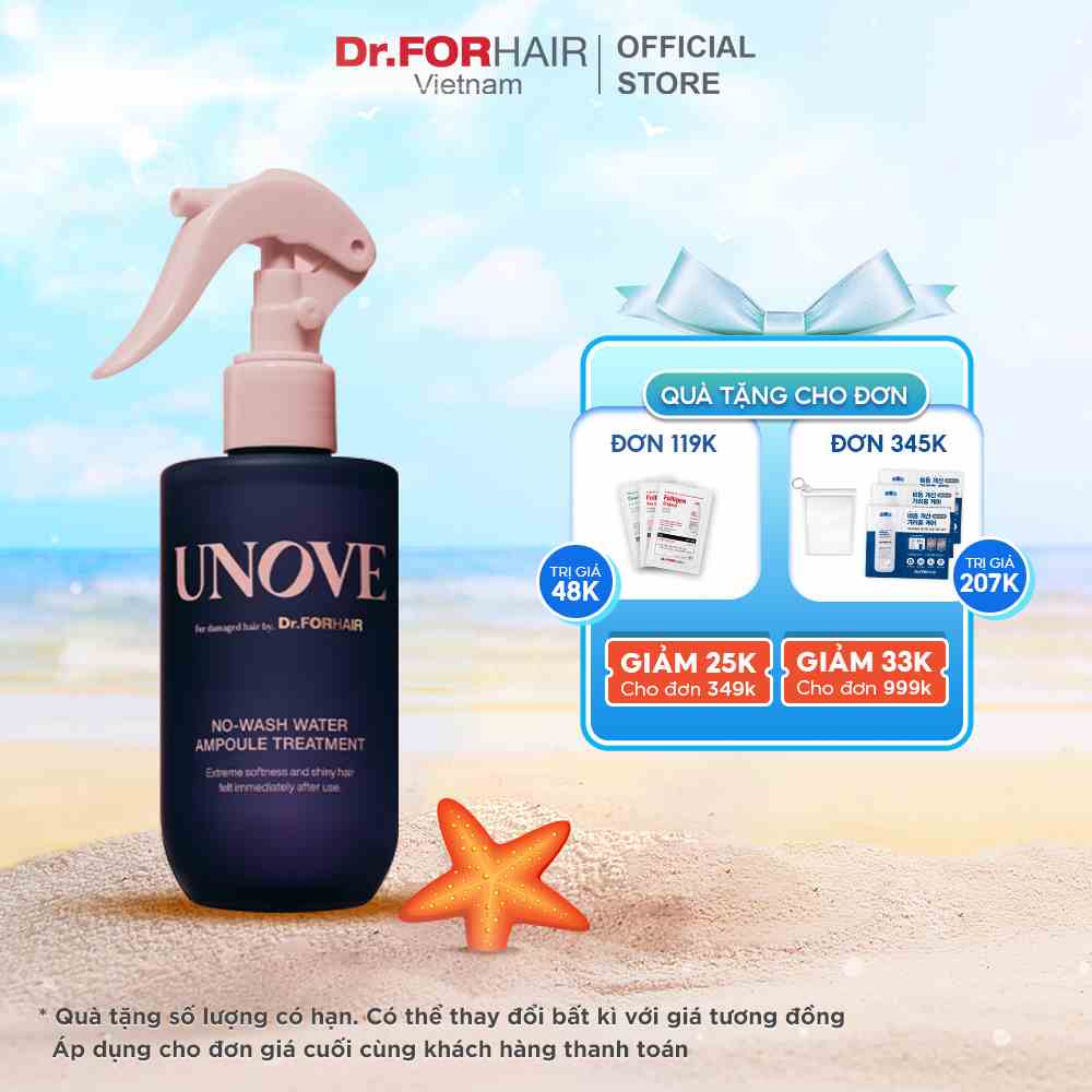 Tinh chất xịt dưỡng phục hồi tóc Dr.FORHAIR UNOVE No-Wash Ampoule Treatment 200ml