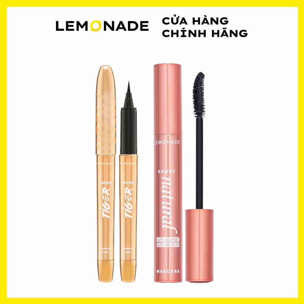 Combo Lemonade Bút kẻ mắt siêu mảnh Eyeliner Supertiger 1g & Chuốt mi Supernatural Mascara 7.5g