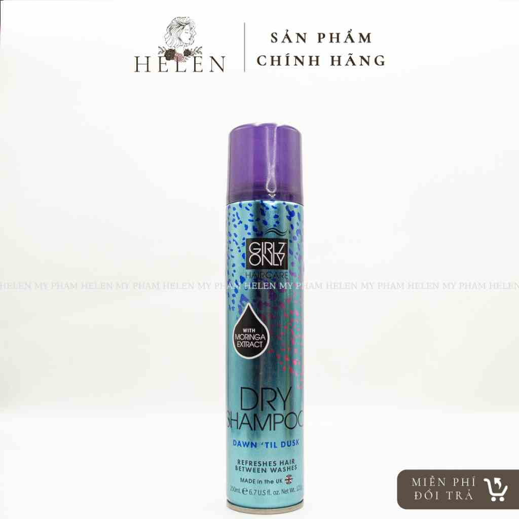 [Mã BMLTB35 giảm đến 35K đơn 99K] Dầu gội khô Girlz Only Dawn Til Dusk (màu xanh) hương trái cây 200ml