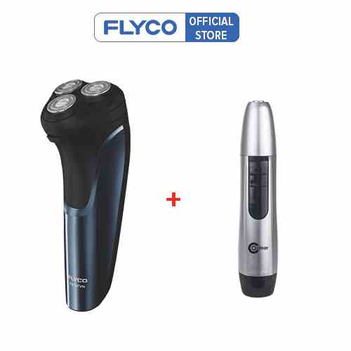 Combo Máy Cạo Râu Flyco 3 Lưỡi Kép Kháng Nước FS197VN & Máy Tỉa Lông Mũi WL2604 - Hàng Chính Hãng