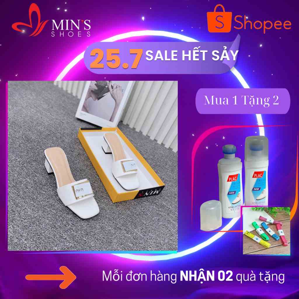 (MUA 1 TẶNG 2 - DUY NHẤT 25-27/07) Mins Shoes - Giày guốc da mềm cao cấp S507