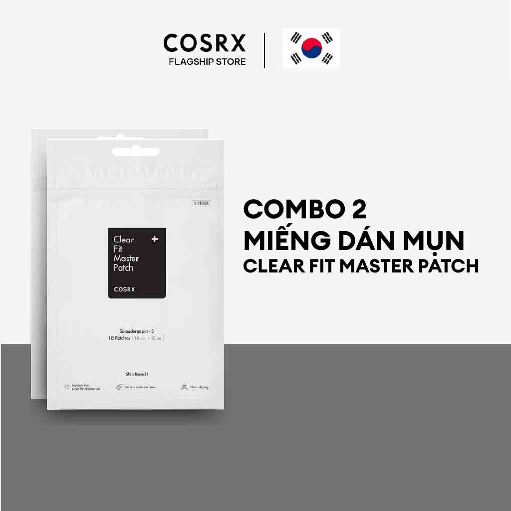 [Mã BMTTC60K giảm đến 60K đơn 50K] Combo 2 Miếng dán mụn COSRX Clear Fit Master Patch 18 miếng/gói