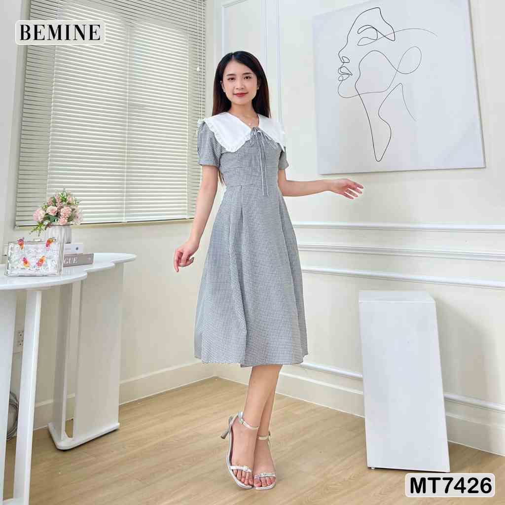 Đầm tay phồng cổ phối tùng xoè BEMINE MT7426