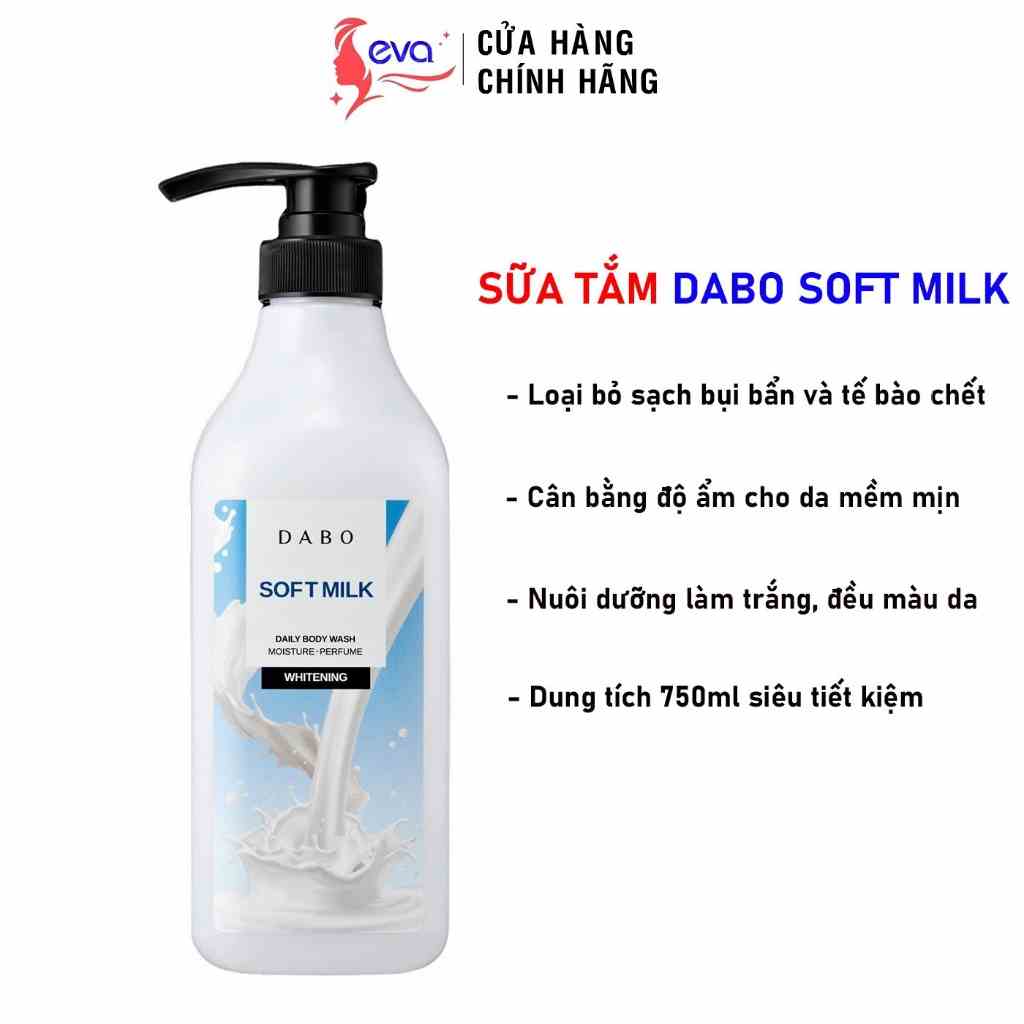 [Mã ICBFRI25 giảm 25K đơn 149K] Sữa tắm dưỡng ẩm trắng da Hàn Quốc Dabo Whitening Soft Milk 750 ml