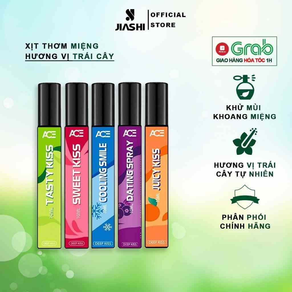 Xịt Thơm Miệng Kissing Spray JIASHI, Xịt Thơm Miệng ACEMAN Hương Vị Tự Nhiên The Mát Nam Nữ 10ml XTM01